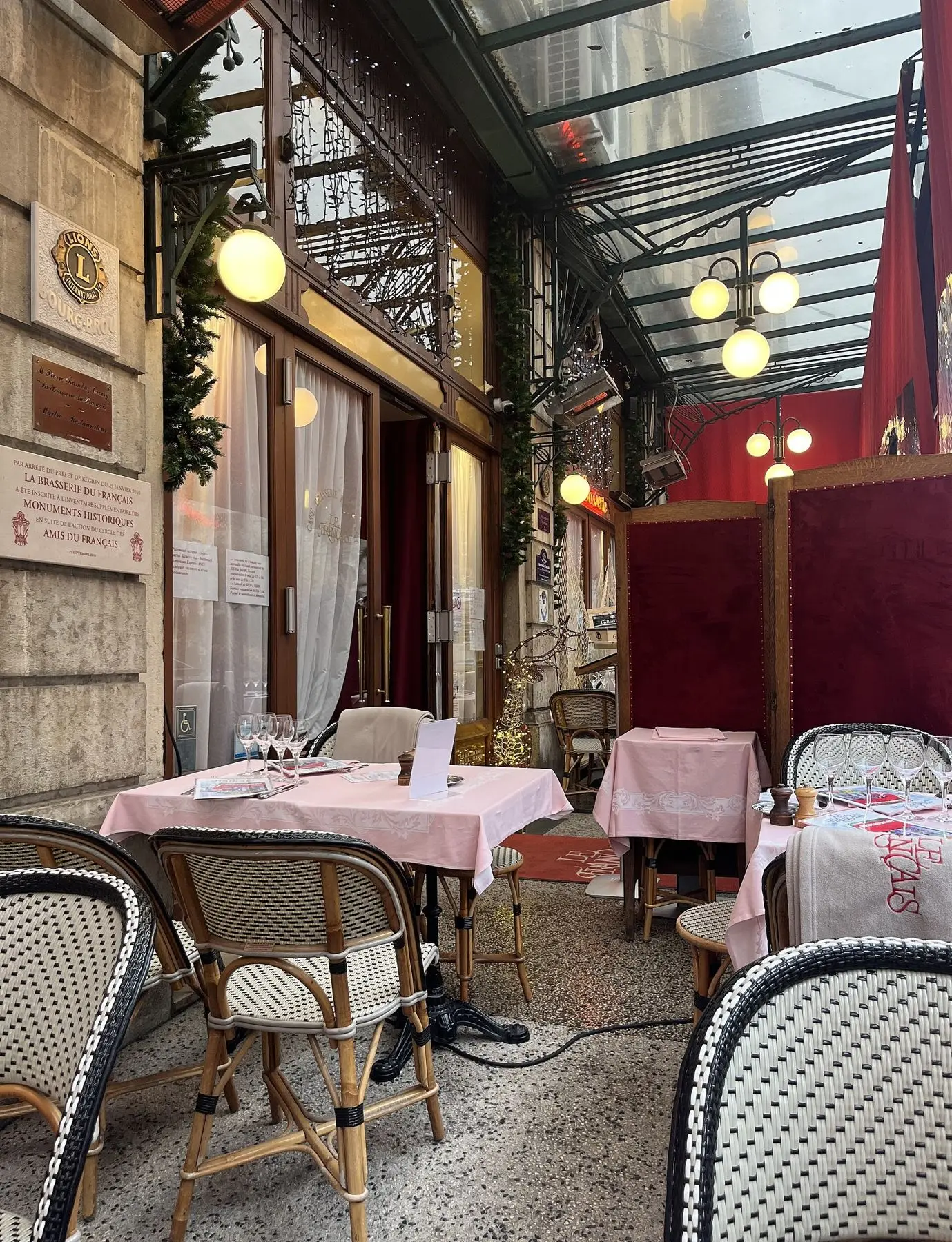 The café's covered terrace