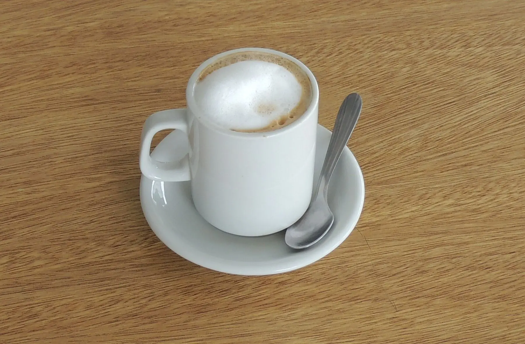 A cortado on the counter