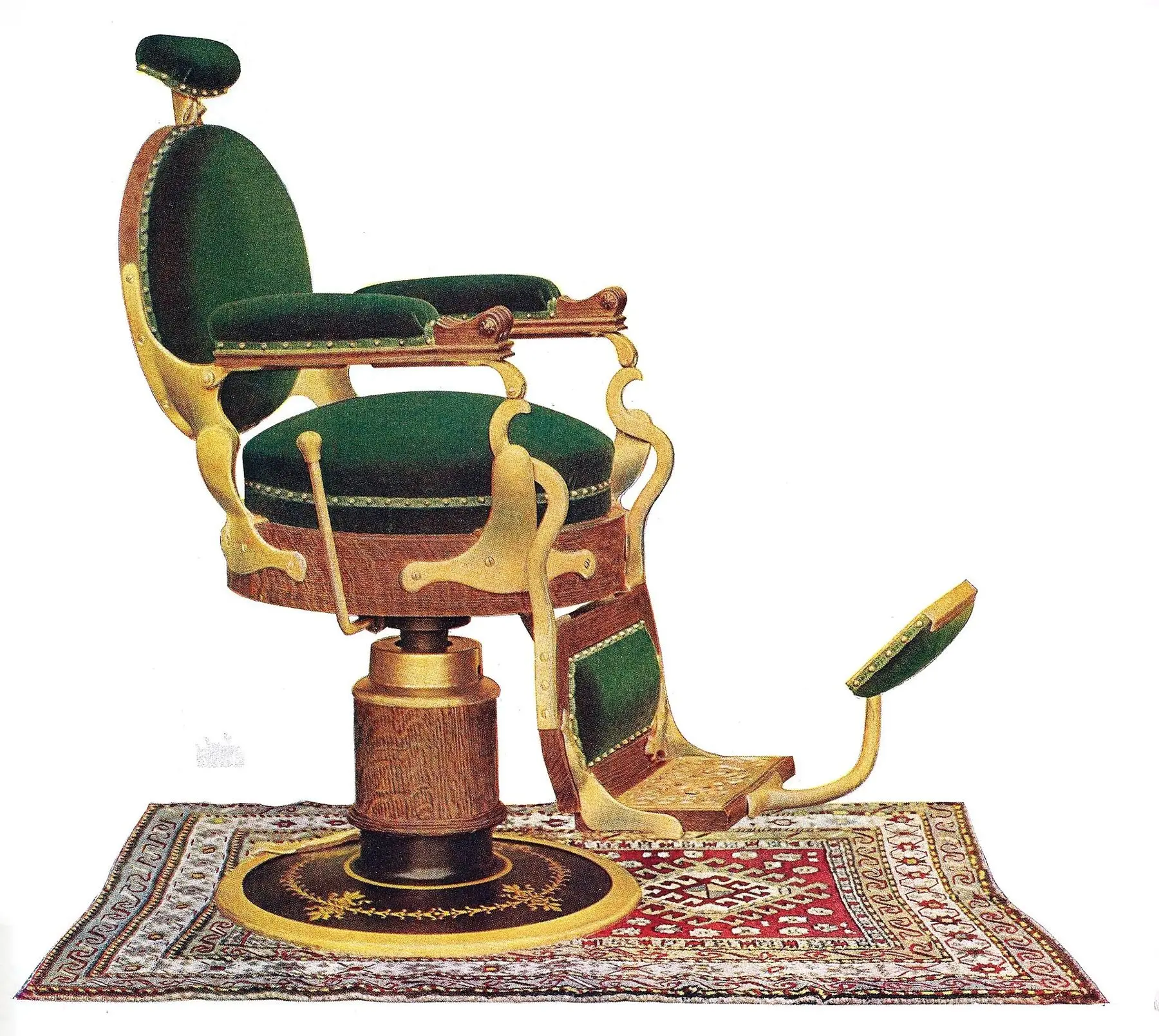 An 1890s hydraulic barber chair
