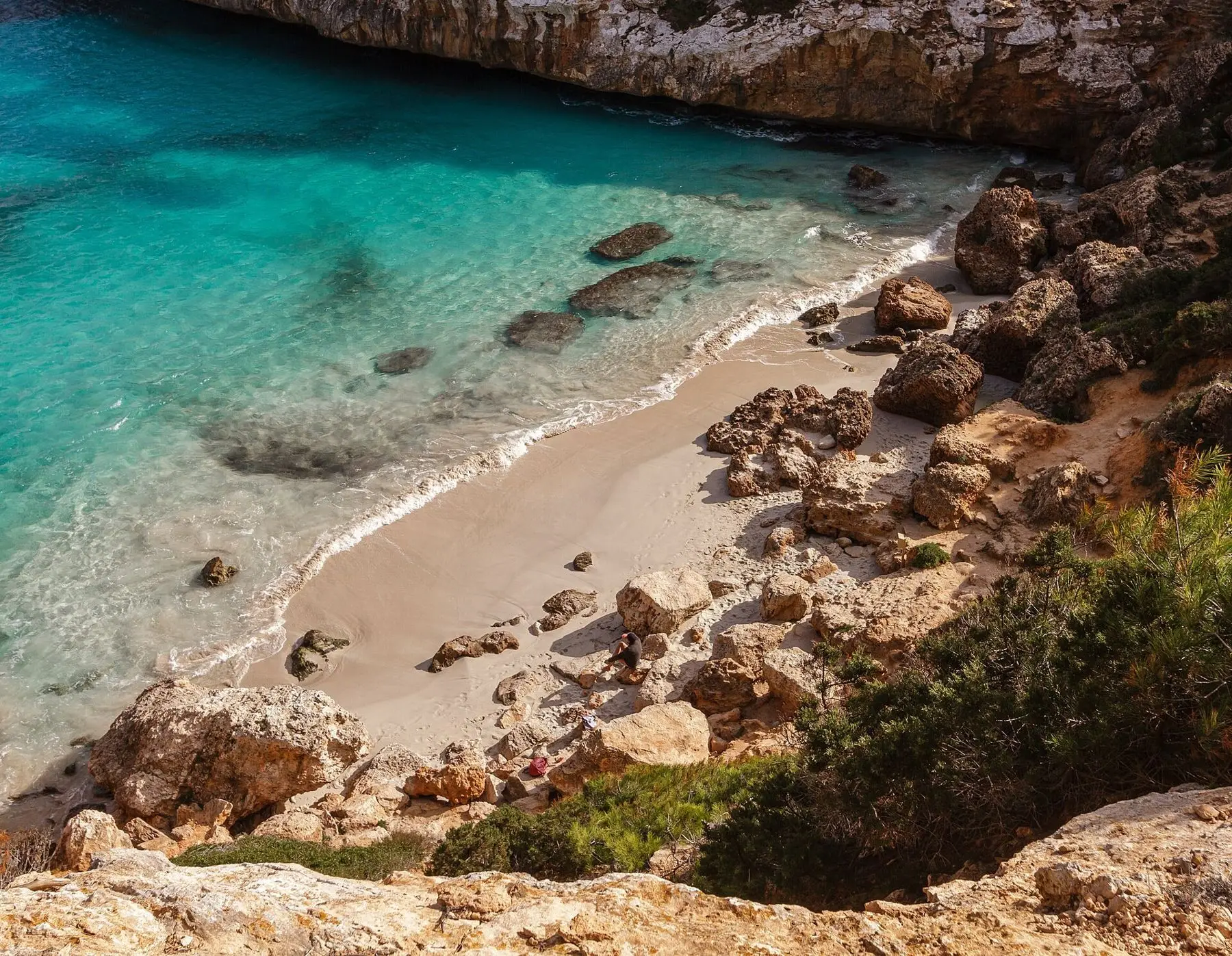 The cove below the house, from the cliff path